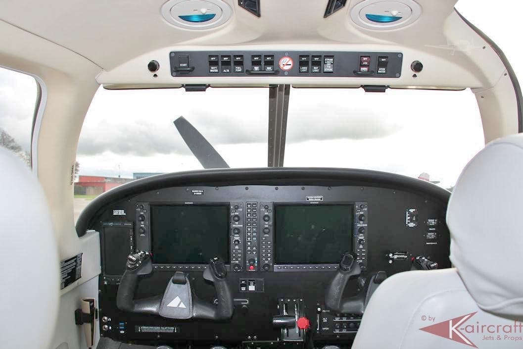 Piper Archer G-GOST cockpit with displays off